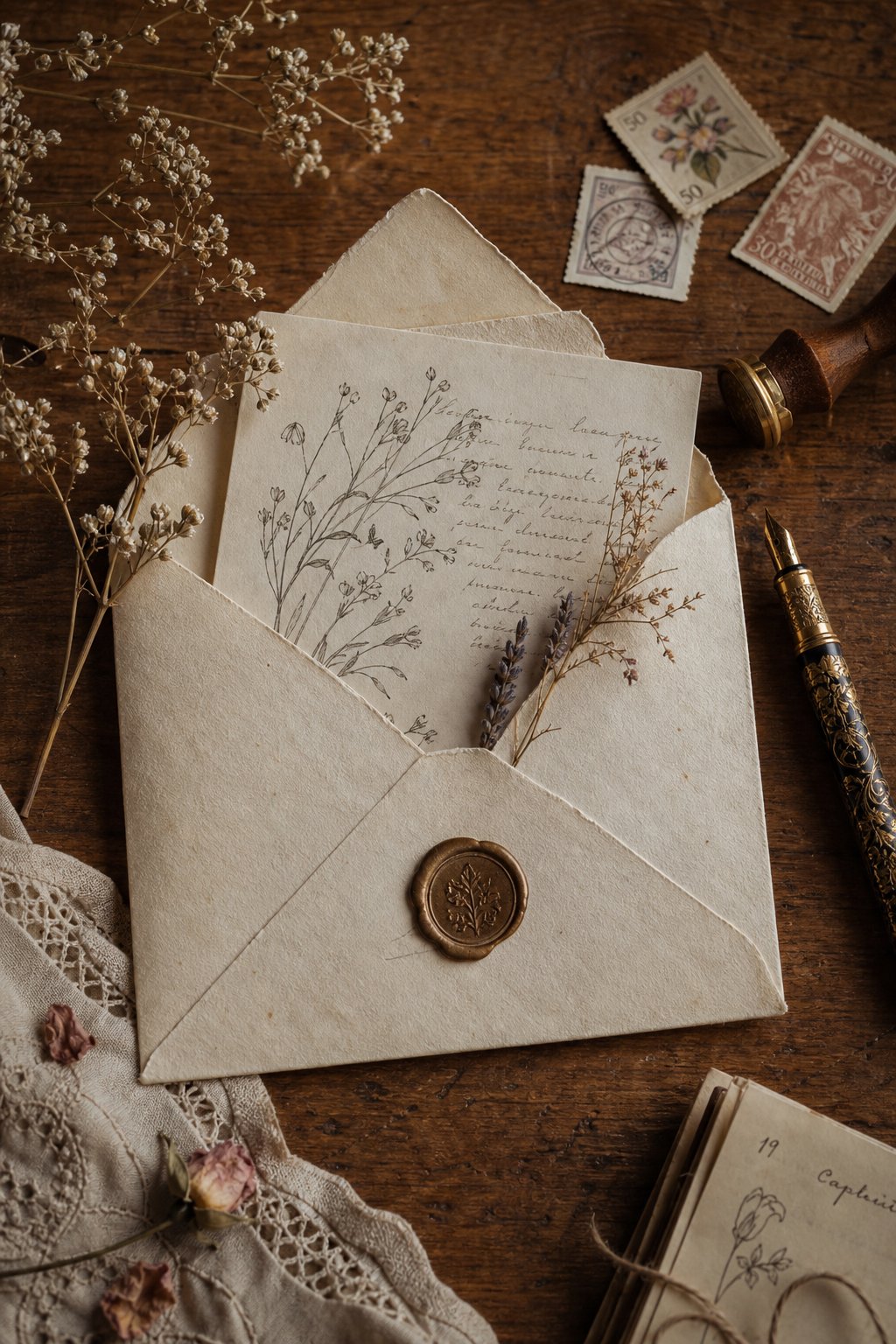 Beautiful letter and envelope